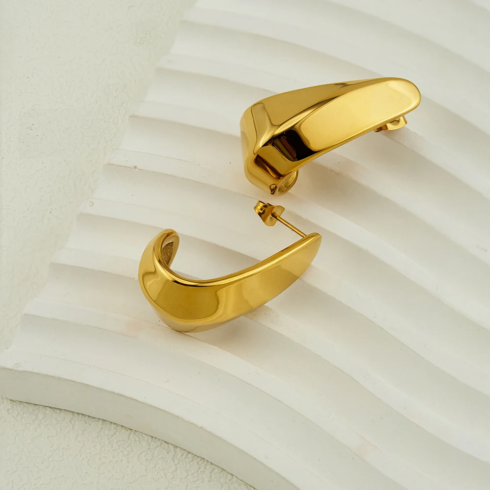 ENFASHION Irregular Mountain Shape Stud Earrings For Women Aretes De Mujer 18K Gold Plated Fashion Jewelry Dating Gift E241567