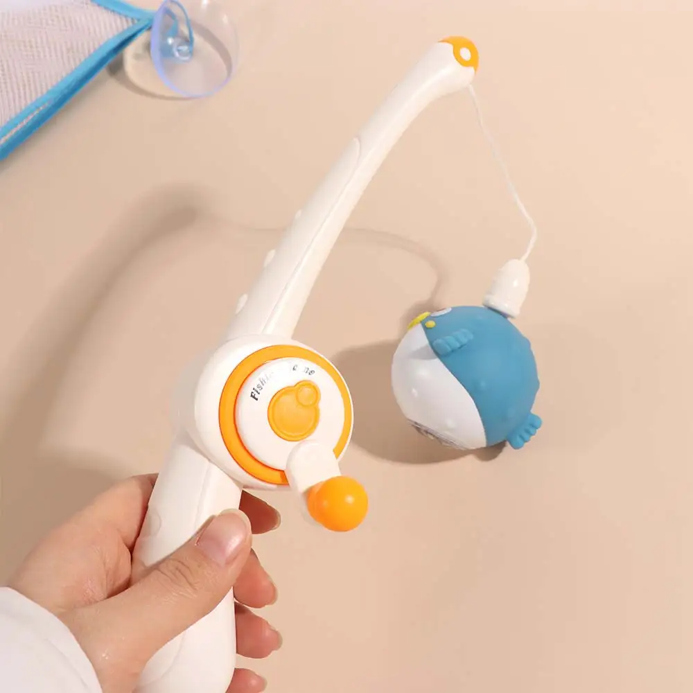 자석 어린이 낚시 장난감 바다사자 플라스틱 욕실 낚시 장난감 복어 낚싯대 물놀이 장난감 생일 선물