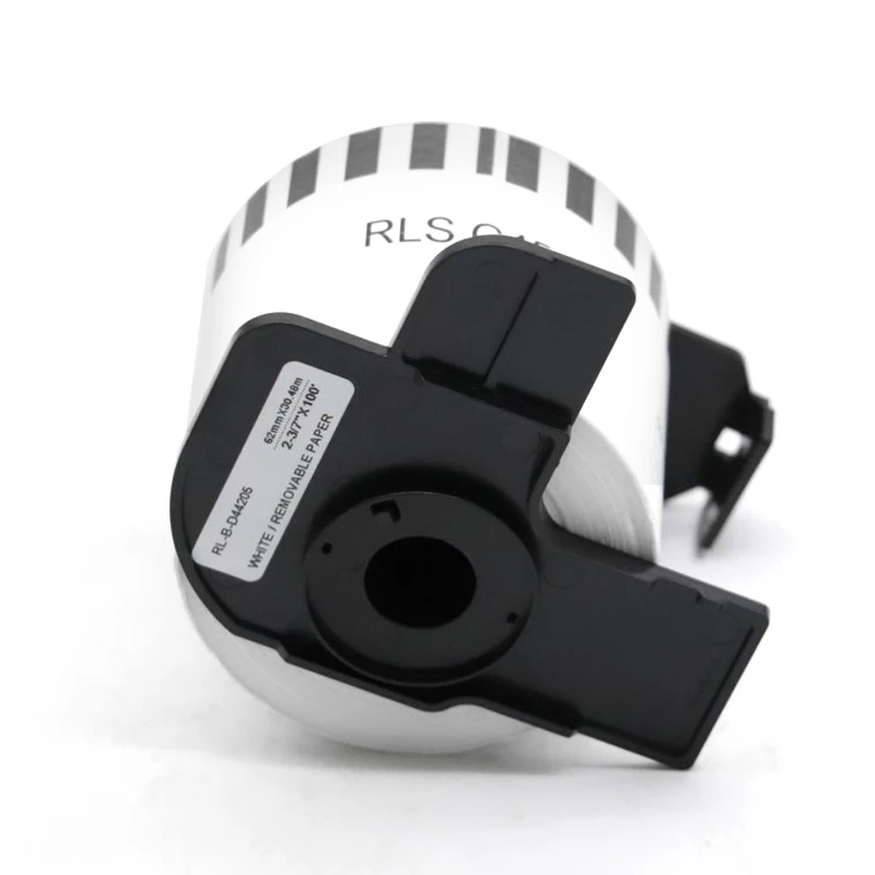 3/6 لفات DK-44205 ملصق 62 مم * 30.48 م ورق حراري مستمر متوافق مع طابعة الملصقات Brother QL-700/800 ورق أبيض DK-4205 #5