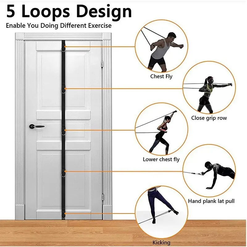 Sangle d'ancrage de porte améliorée pour bandes de résistance, exercice, fixation de gymnastique pour Fitness à domicile, bande de porte Portable