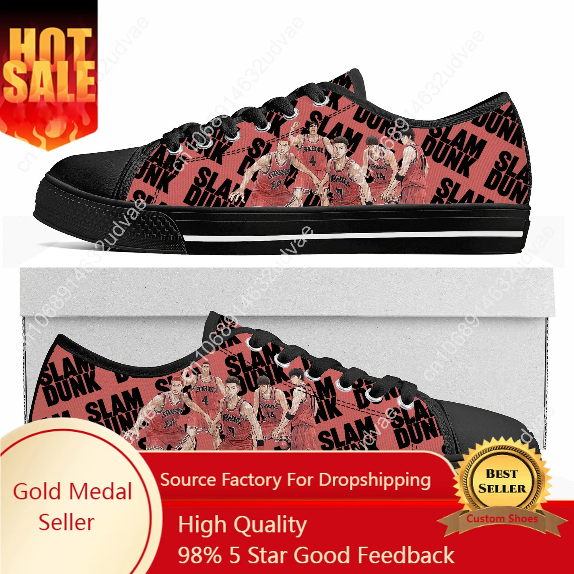 S-Slam Sakuragi Hanamichi Basketball D-Dunk Low Top Sneakers Mens Womens Teenager Haruko Akagi Canvas Sneaker Shoes Custom Shoe