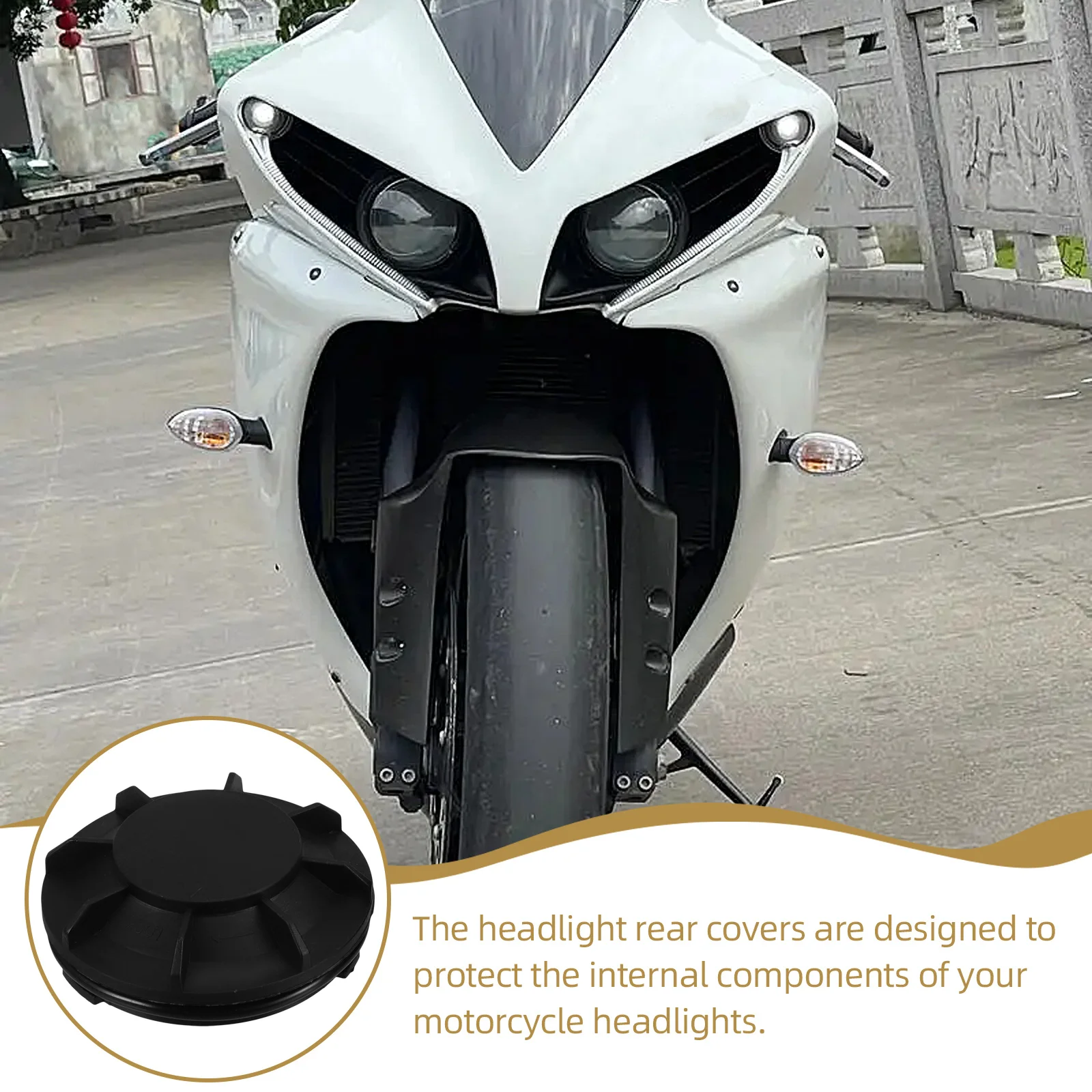 

2Pcs Headlight Rear Covers Replacement ABS Protective Caps for Motorcycle Headlight Rear Housing Dust Cover Seal Cap