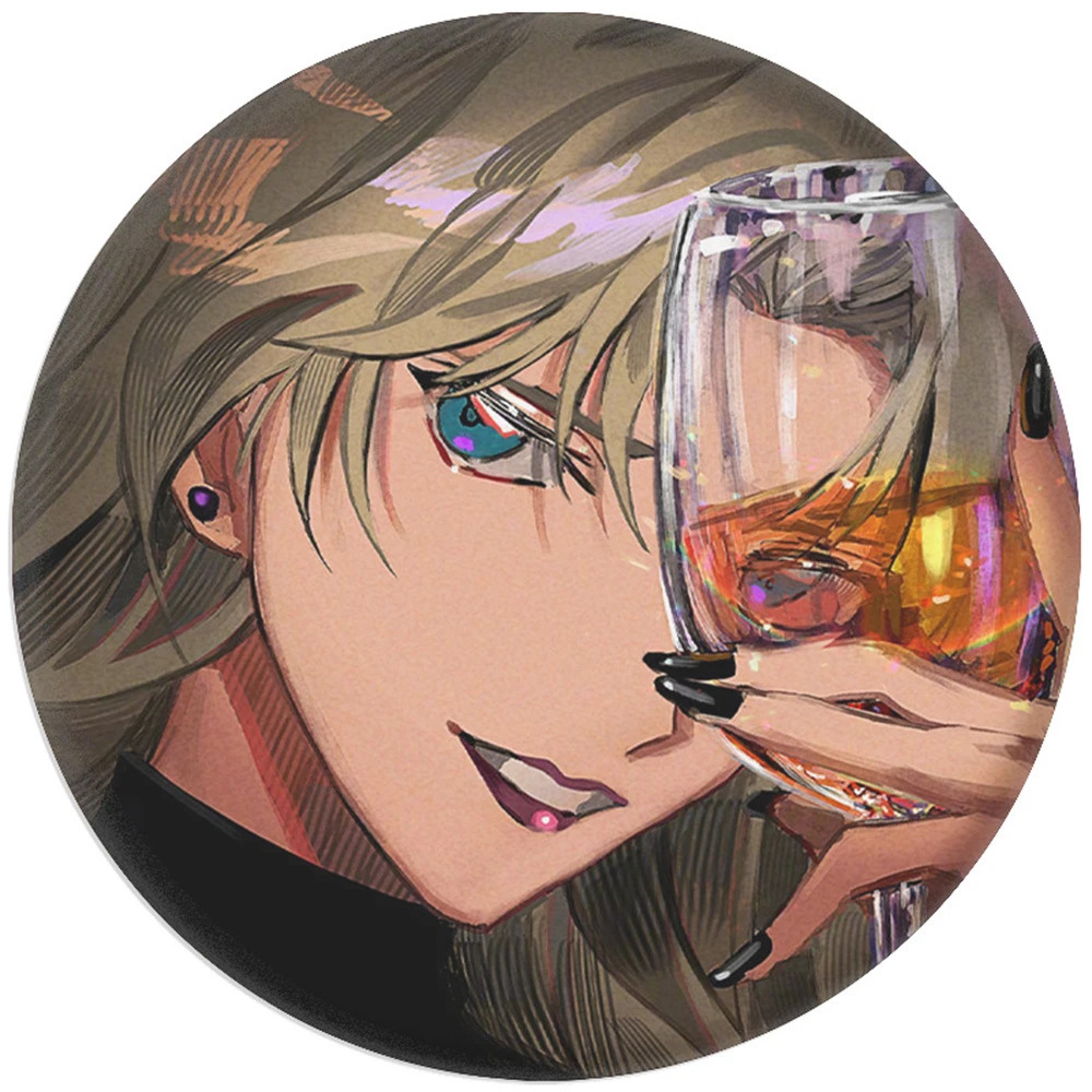 58mm Anime Detective Conan Rum Gin Vodka Vermouth Korn Cosplay COSTUME Badge Pin SPTE Tinplate Brooch﻿ Prop Gilf