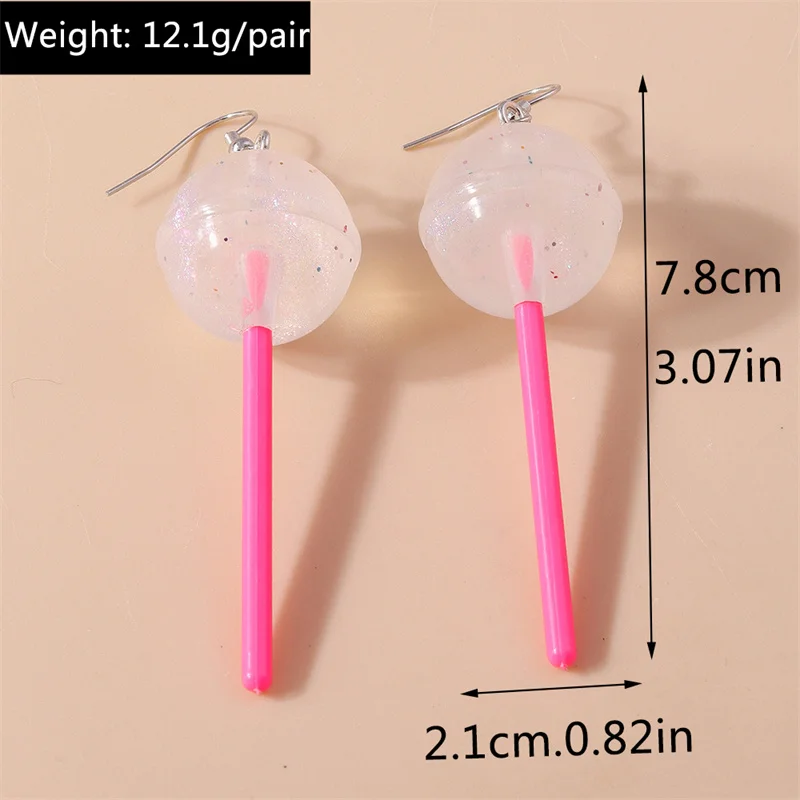 Leslie heiß verkaufen schöne bunte Harz Süßigkeiten Lutscher Ohrringe für Frauen Mini 3D-Simulation Lebensmittel Mädchen Kinder Geburtstags geschenke – Detail 10