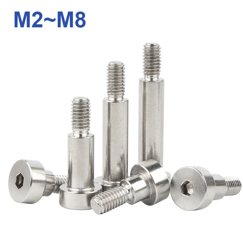 1~10pcs M2 M2.5 M3 M4 M5 M6 M8 304 A2 Stainless Steel Hex Hexagon Socket Head Roller Bearing Shoulder Screw Bolt