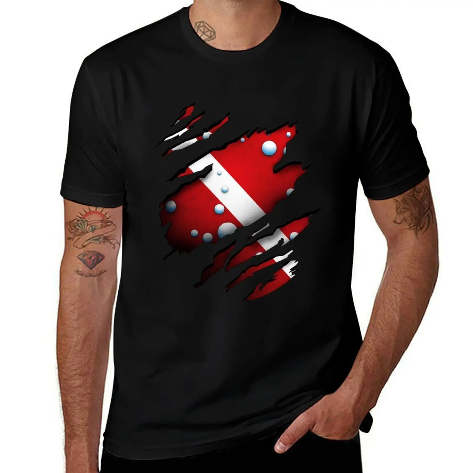 

Scuba Diver Ripped Flag Claw Style T-Shirt cotton man t-shirts vintage graphic shirts custom t-shirts t shirt men 100℅ cotton