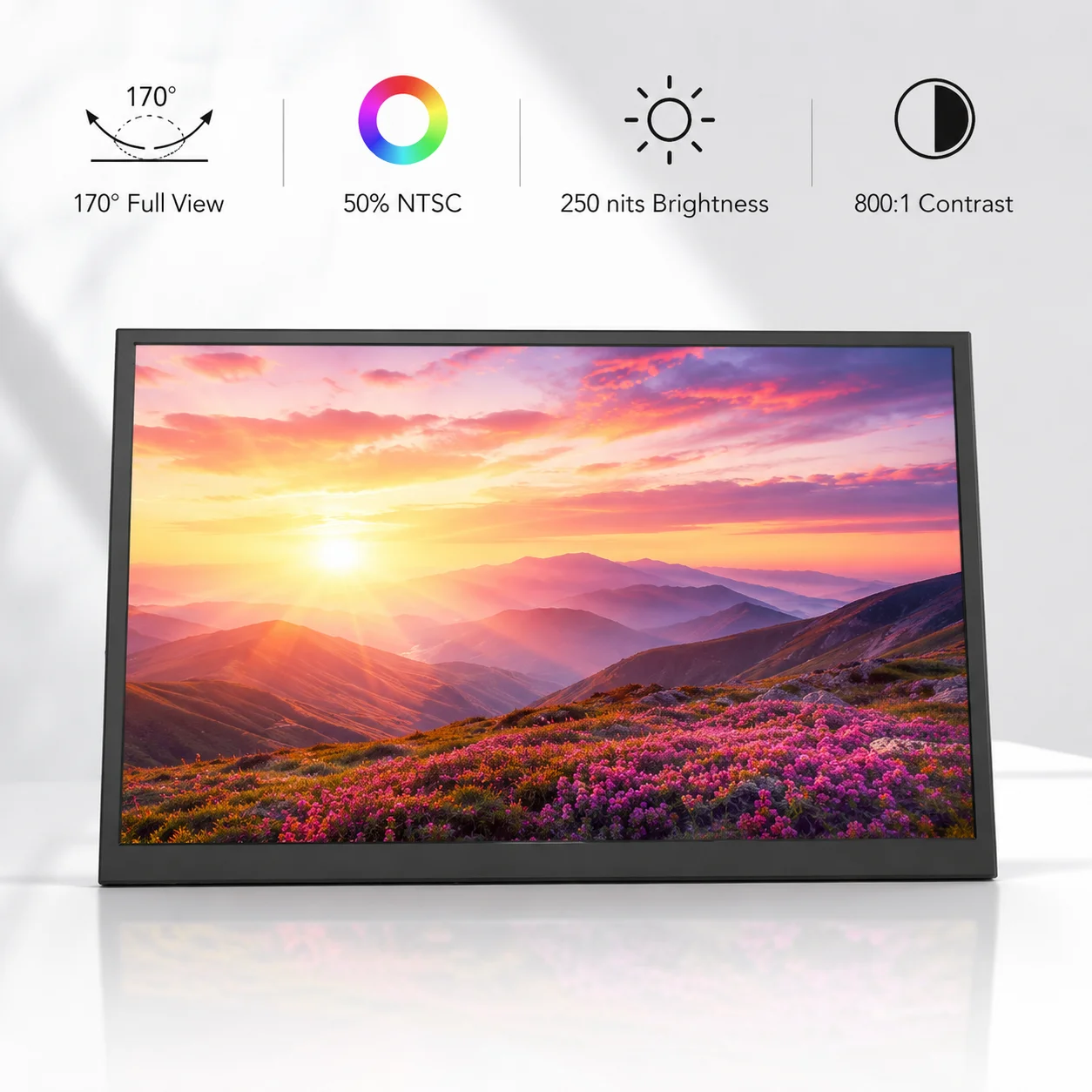 LESOWN 10.1 Inch Portable Monitor Type-C Mini HDTV IPS Screen for Raspberry Pi Mini PC Laptop Secondary Display