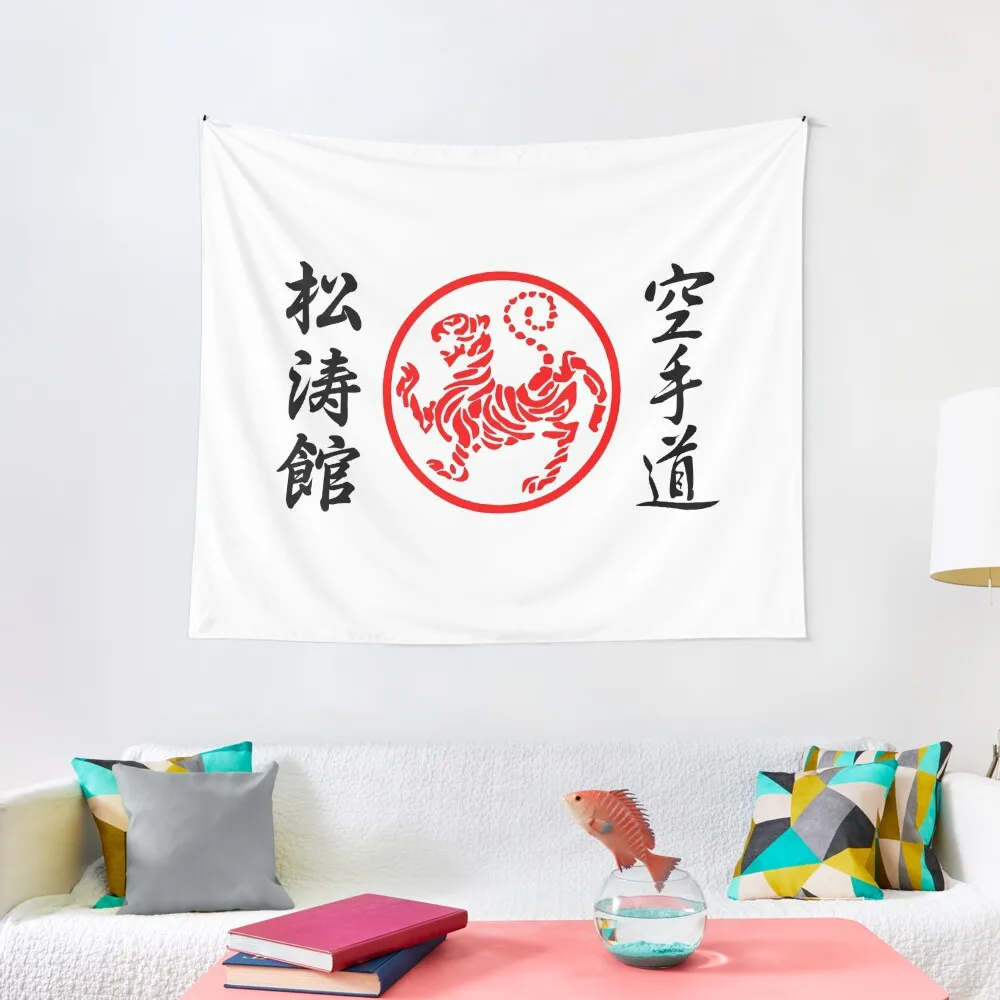 Shotokan Karate Symbol and Kanji Tapestry Room Decorations Aesthetics Room Decoration Korean Style Cute Room Decor Tapestry