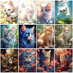 RUOPOTY Painting By Numbers Oil Cat Canvas Painting Personalized Gift Framed Painting For Wall