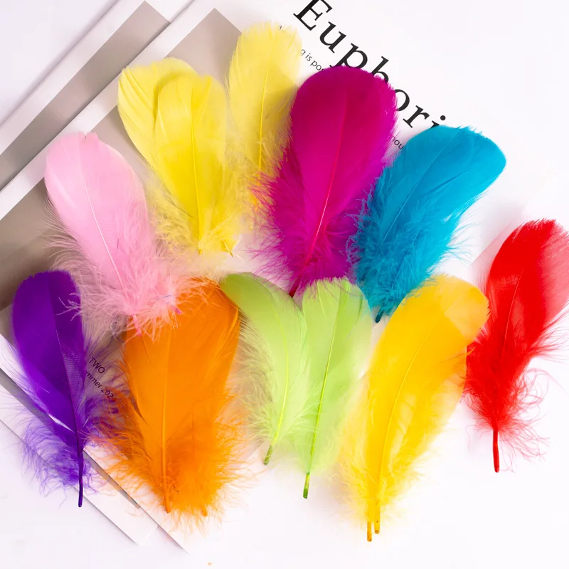 Colorful Natural Goose Plume Feathers 5-8cm DIY Craft Supplies for Jewelry Earrings Party Wedding Decoration