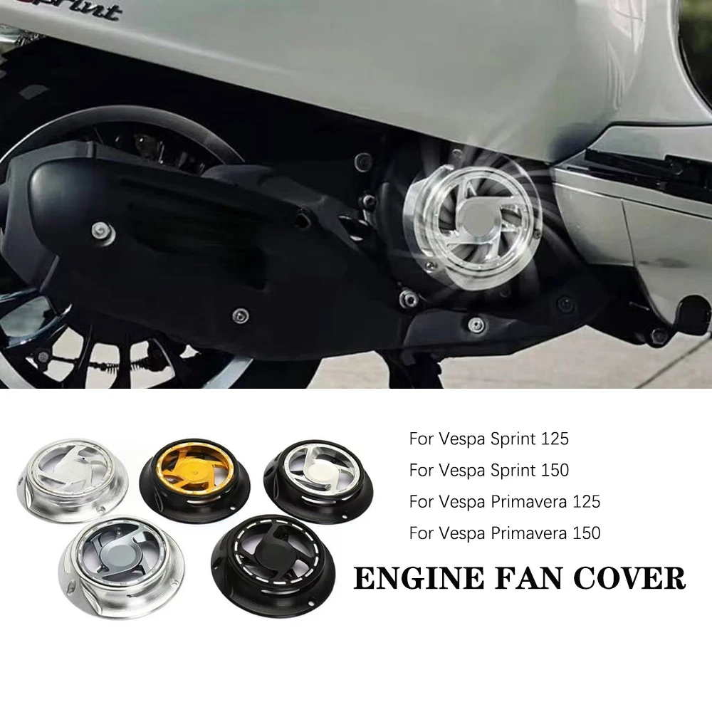 

Новинка для Vespa Primavera 150 125 Sprint 125 150, аксессуары для мотоциклов, алюминиевая крышка охлаждающего вентилятора, защита радиатора двигателя, вращающаяся