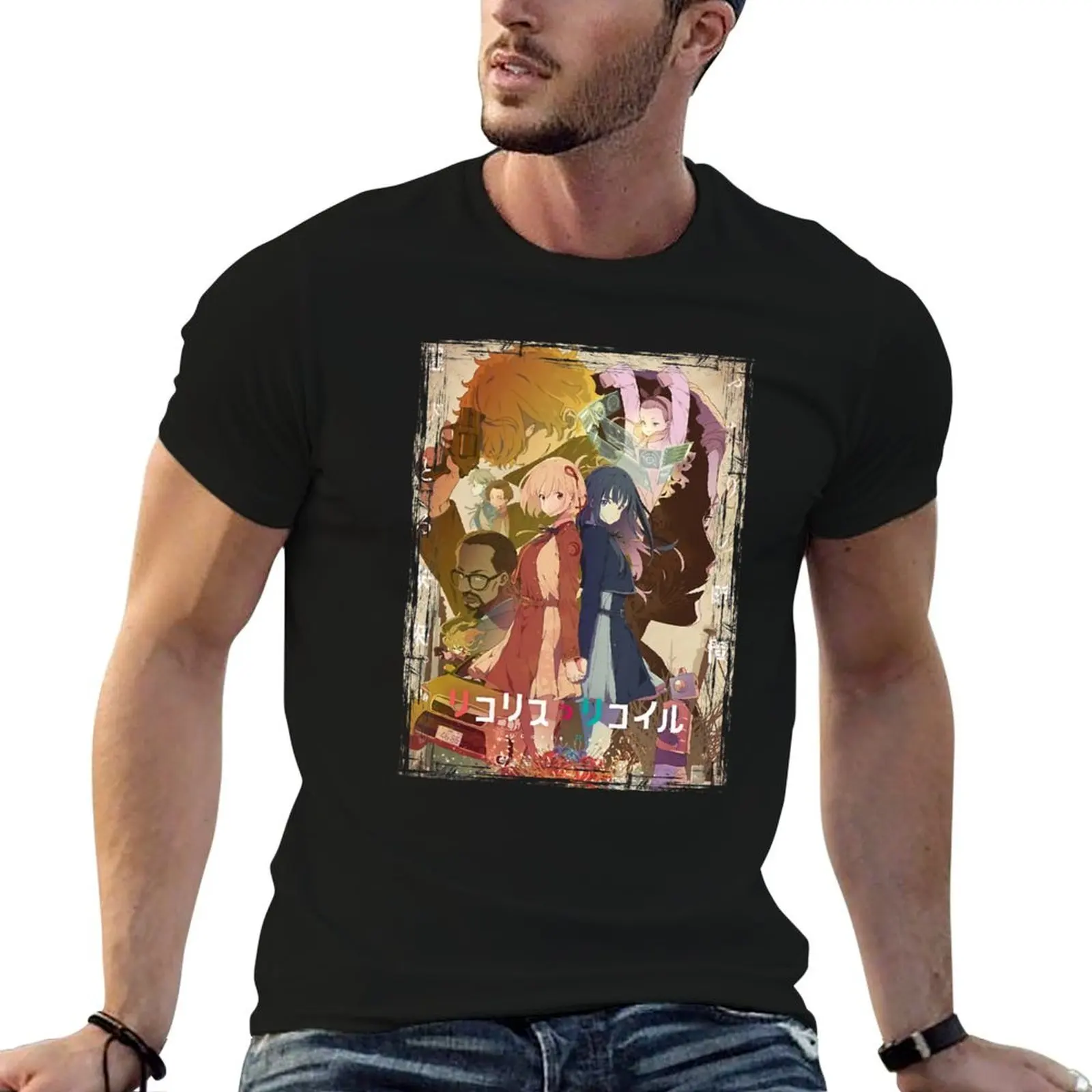 

Lycoris recoil T-Shirt man t shirts graphic man t shirt cotton T-Shirt