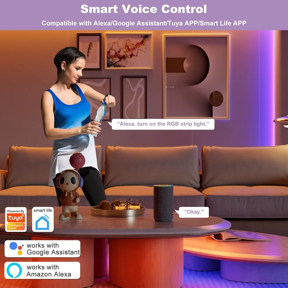 Tuya Wifi 5 فولت USB LED قطاع أضواء 5050 RGBCCT مصباح ليد شريط مصباح مرن APP غرفة التحكم حفلة تلفزيون مكتب غرفة نوم لجوجل #5