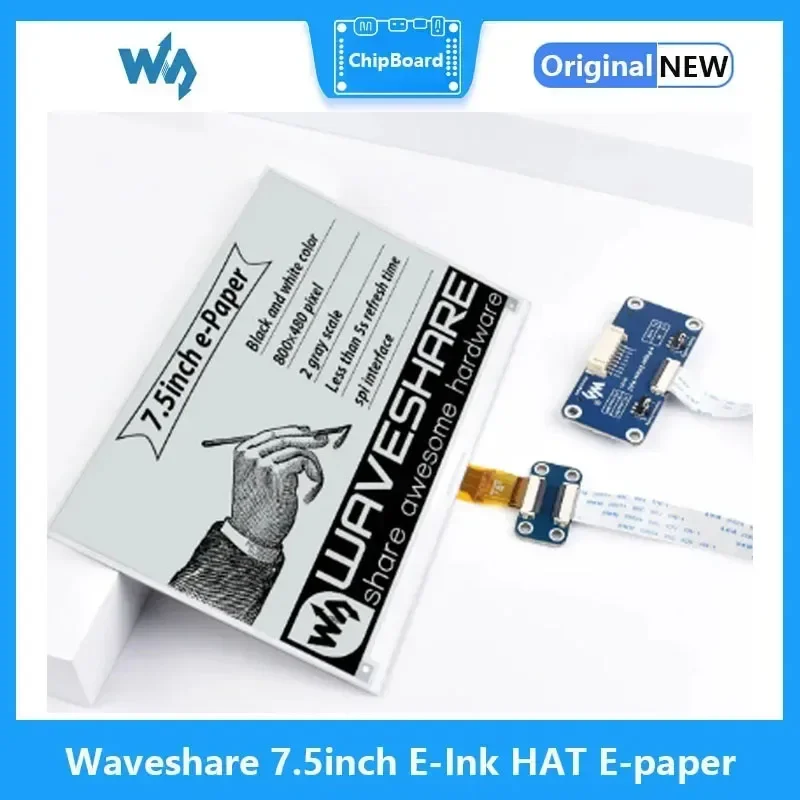 Waveshare 7.5inch E-Ink  HAT E-paper Display  800x480 Supports Raspberry Pi /Jetson Nano/Arduino/STM32