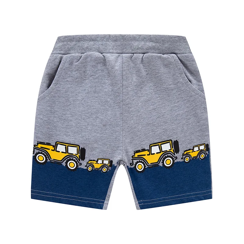 TUONXYE Summer Fashion Boys Shorts Cartoon Vehicle Car Pattern Cotton Casual Breathable Pocket Pants Baby Children\'s Clothes 2-9