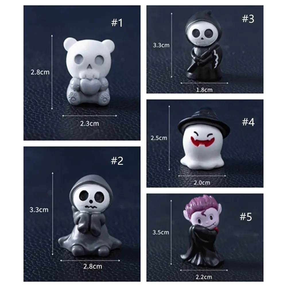 Mini Halloween Ghost Figurine Resin Funny Ghost Vampires Skull Ornament Scary Ghost House DIY Halloween Dollhouse Decorations