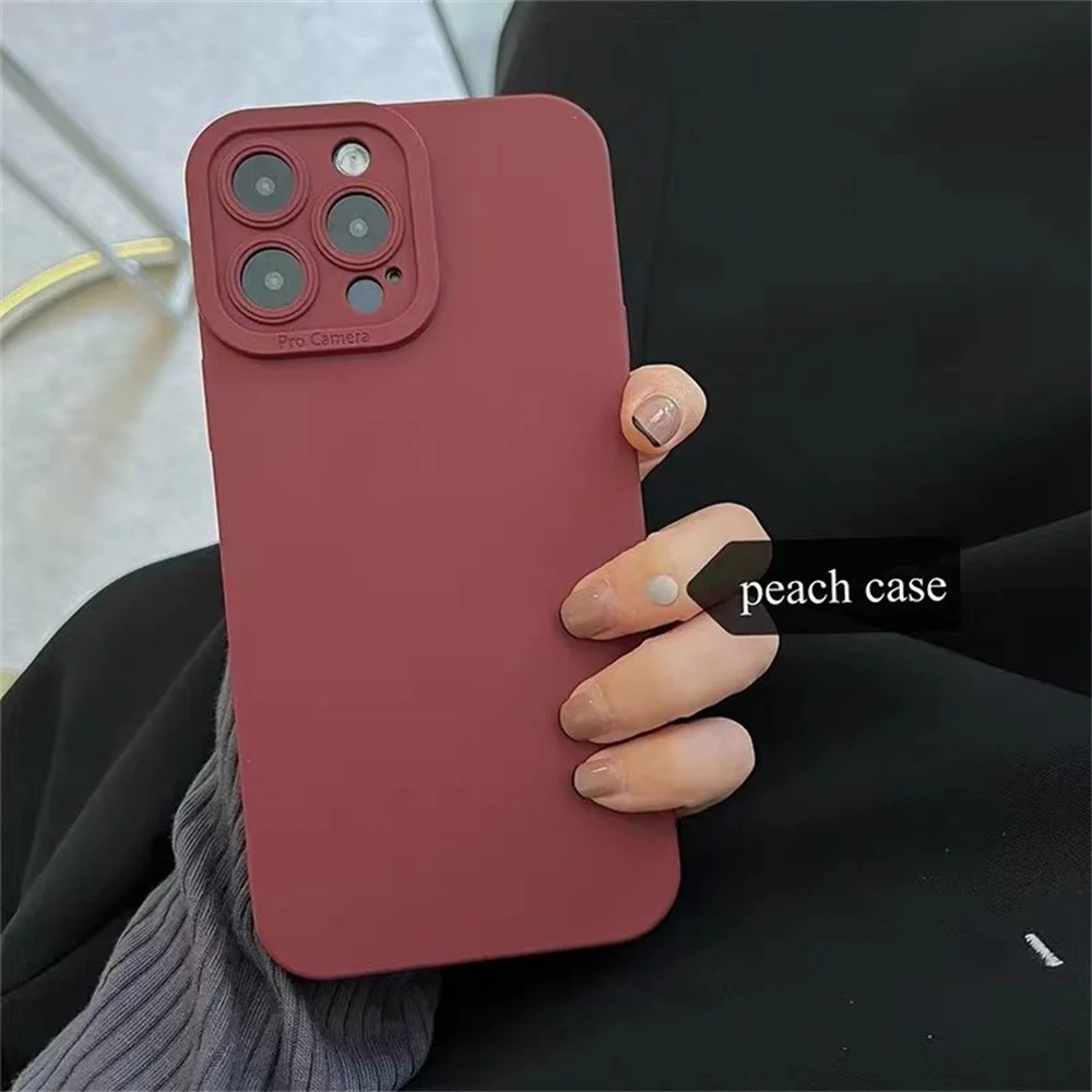 Camera Protection Silicone Phone Case For iPhone 15 Pro Max 11 12 13 14 Pro Max XR XS Max X 7 8 Plus Soft Shockproof Matte Cover