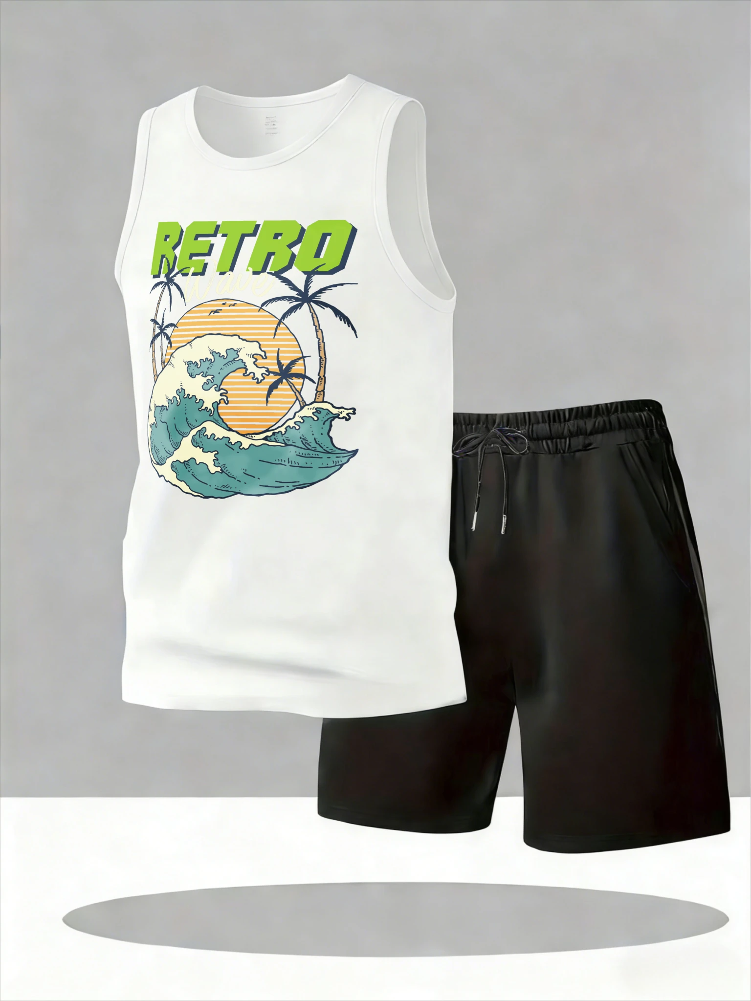 

Men's Tank Top Sets 2026 Summer Quick drying crewneck two-piece set oversize running seaside Tracksuit men sports Breathable