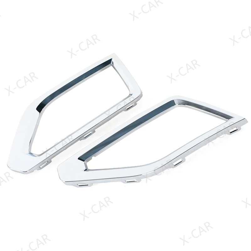 2PCS For VW Atlas 2018 2019 Front Bumper Fog Light Foglamp Trim Cover Frame Decorative Cap Lid 3CN853665BAV3 3CN853666BAV3