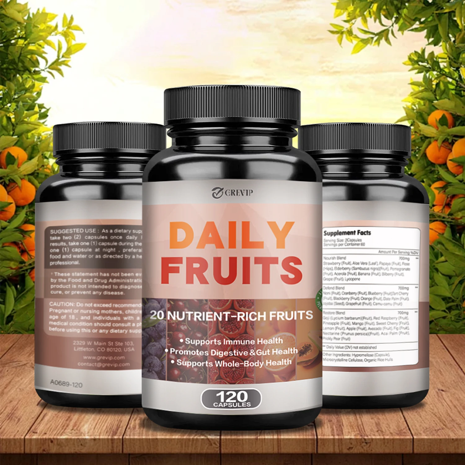 

Daily Fruit Supplement - Enhances Energy, Gut Health, Immune Support and Overall Well-being, Aids Digestion and Boosts Immunity