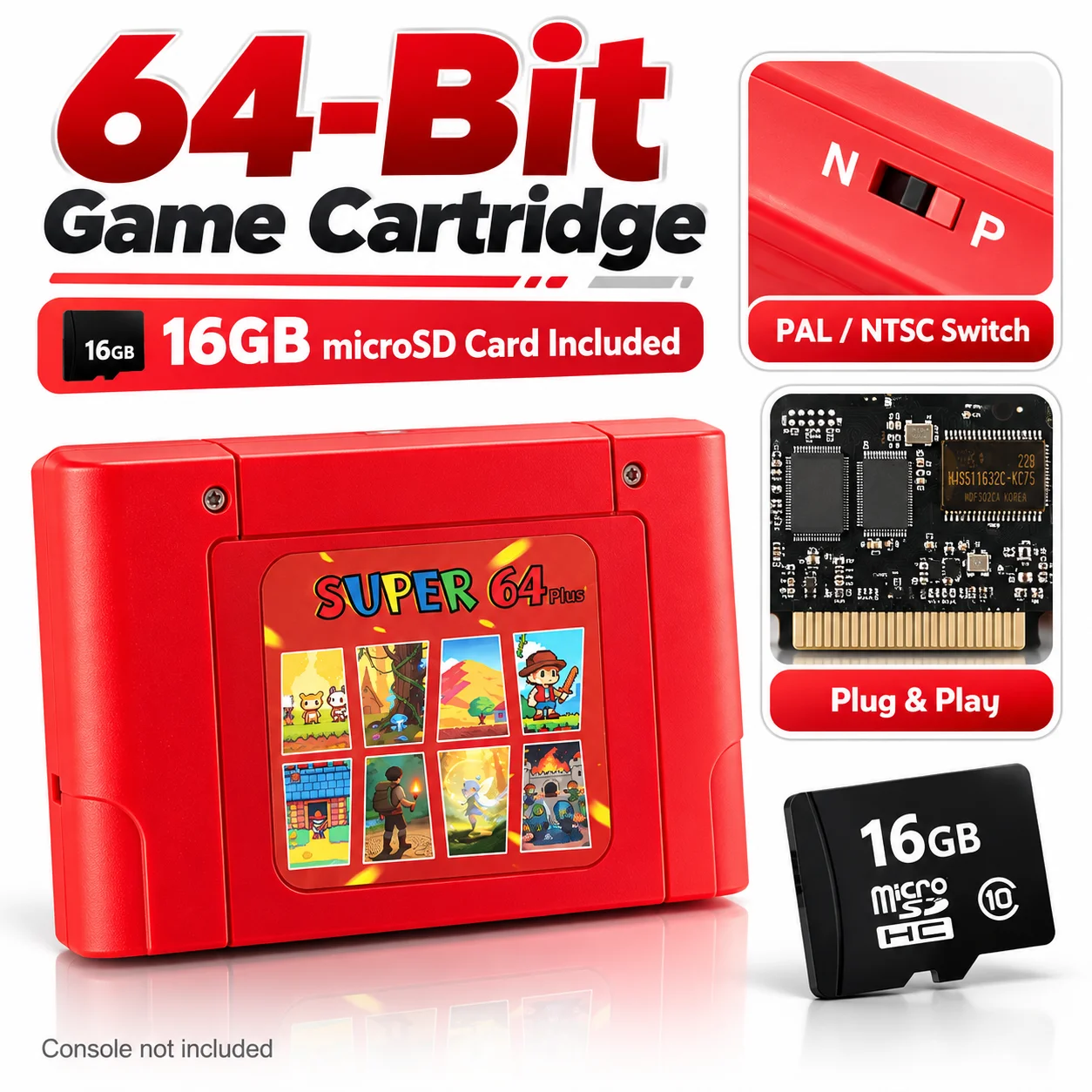 super-64-plus-multi-game-cartridge-for-n64-16gb-micro-sd-card-preloaded-340-classic-games-ntsc-pal-multi-region-retro