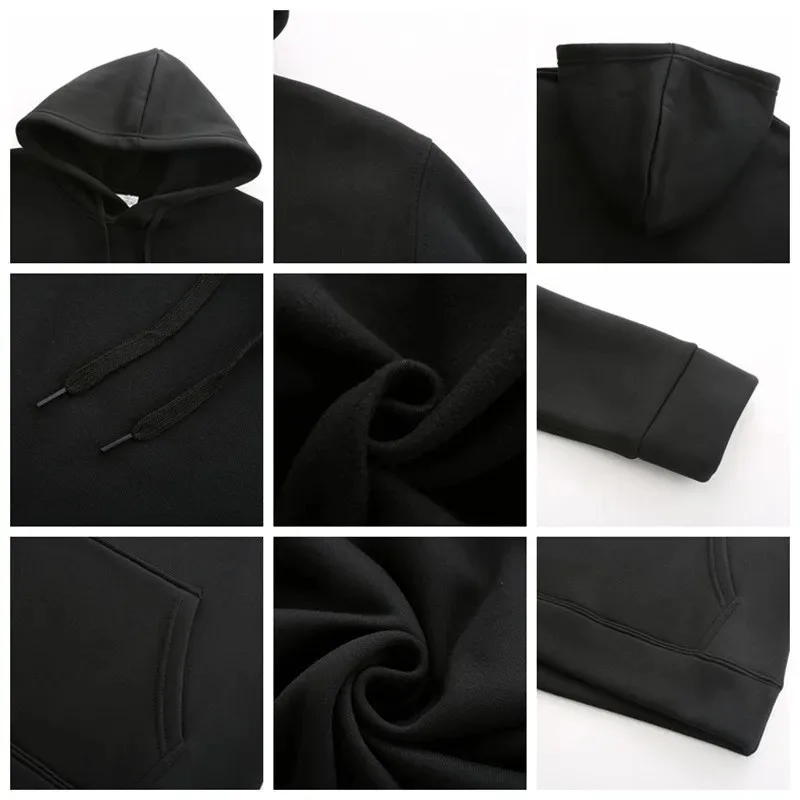 Men's Hoodies Women Pullover Spring Autumn Casual Hoodie Sweatshirts Solid Color Hoodies Oversize Black Sweatshirt For Male