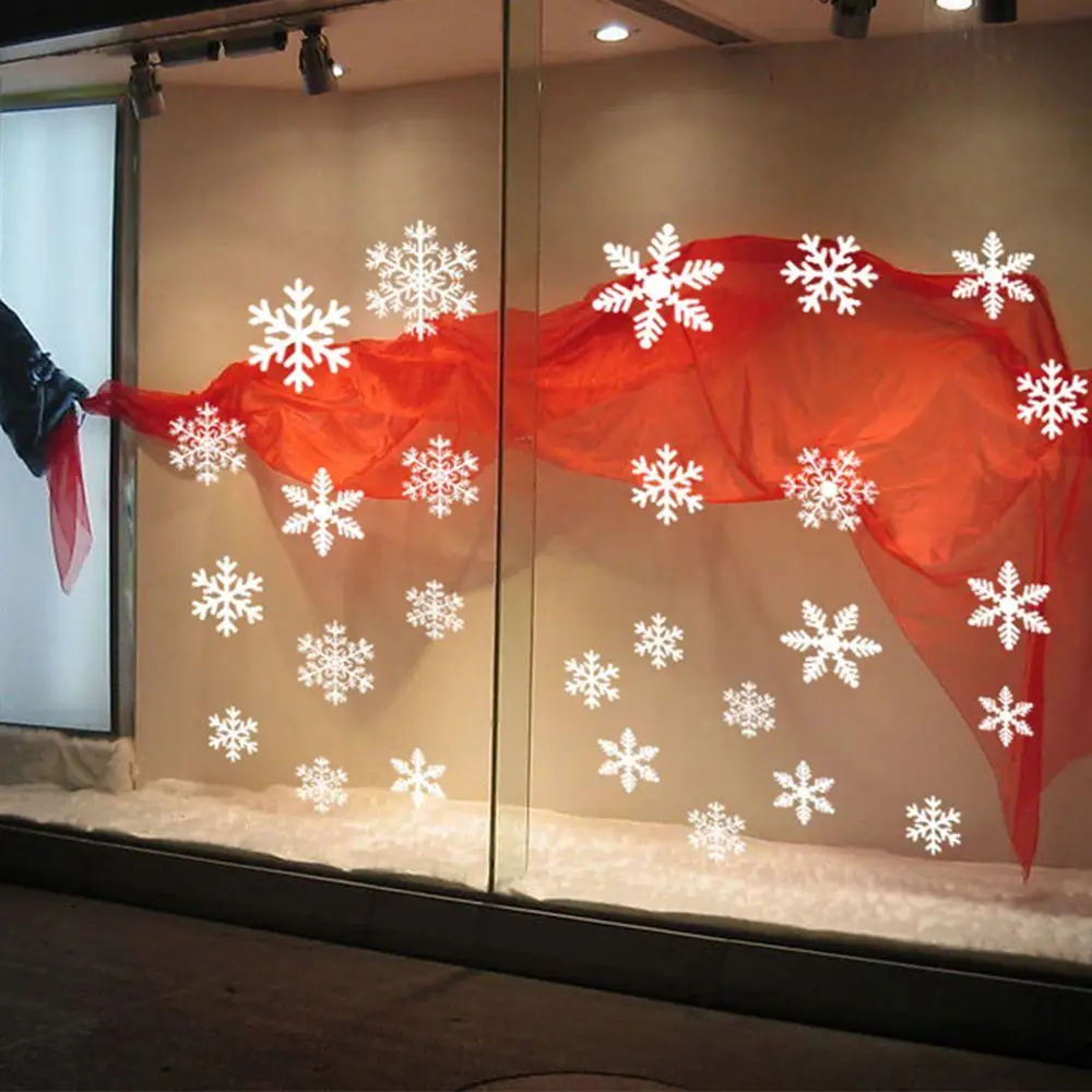 27/38PCS Gift Xmas  Festival Supplies Home Decoration Snow Flakes Decals Shopwindow Ornament Wall Art Christmas Window Stickers view 2