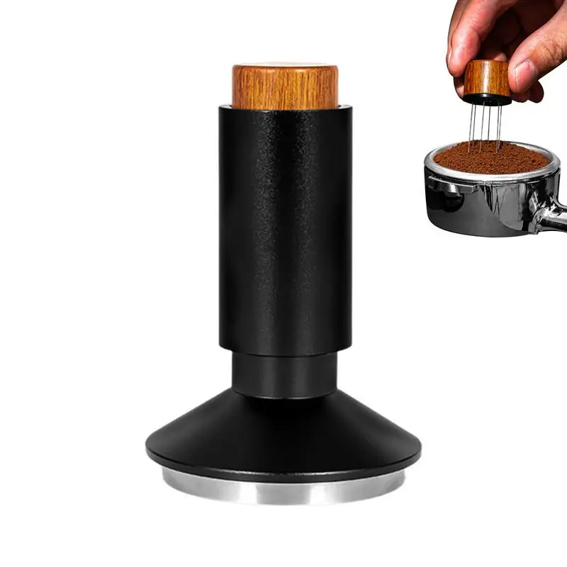 

Coffee TamperStainless Steel Espresso Coffee Hand Tamp Elastic with Scale Adjustable Removable Espresso Home Cafe Accessory