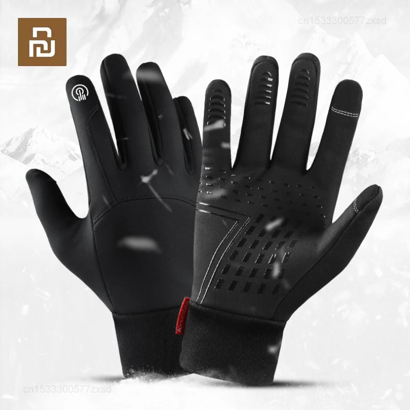 Youpin Autumn Winter Outdoor Cycling Gloves Water Windproof Thicken Warm Touchscreen Shockproof Nonslip Riding Warm Gloves Men