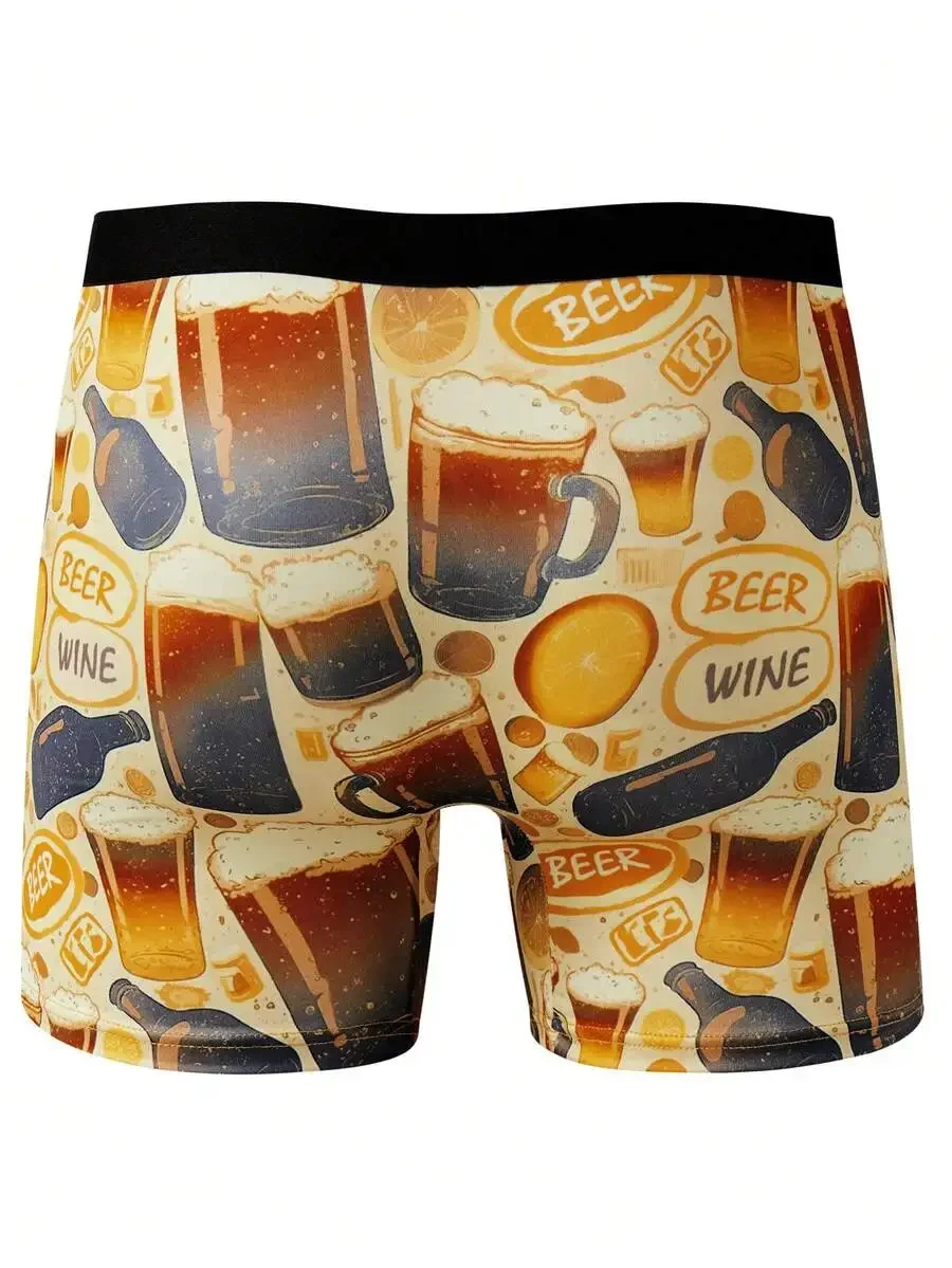 

Mens Beer And Wine Print Boxer Shorts 3pcs Pack