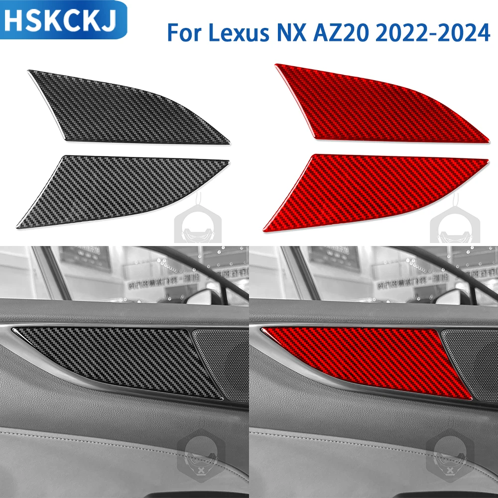 

For Lexus NX AZ20 2022-2024 Accessories Real Soft Carbon Fiber Car Interior Door Panels Cover Trim Sticker