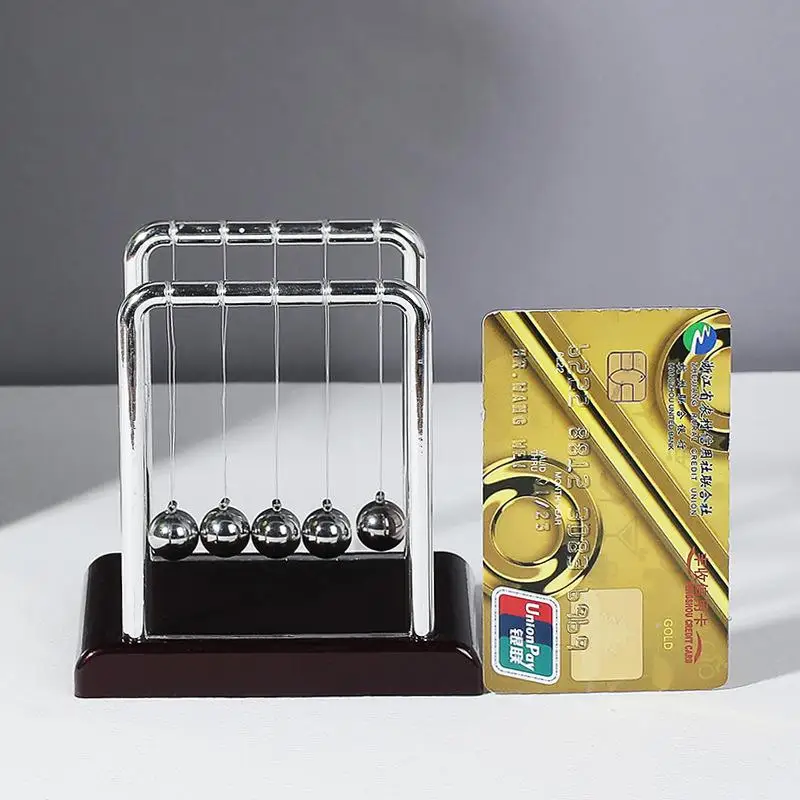 Newtons Cradle Steel Balance Ball Desk Table Decor Metal Pendulum Ball Kids Physics Science Accessory Desk Toy Antistress Game