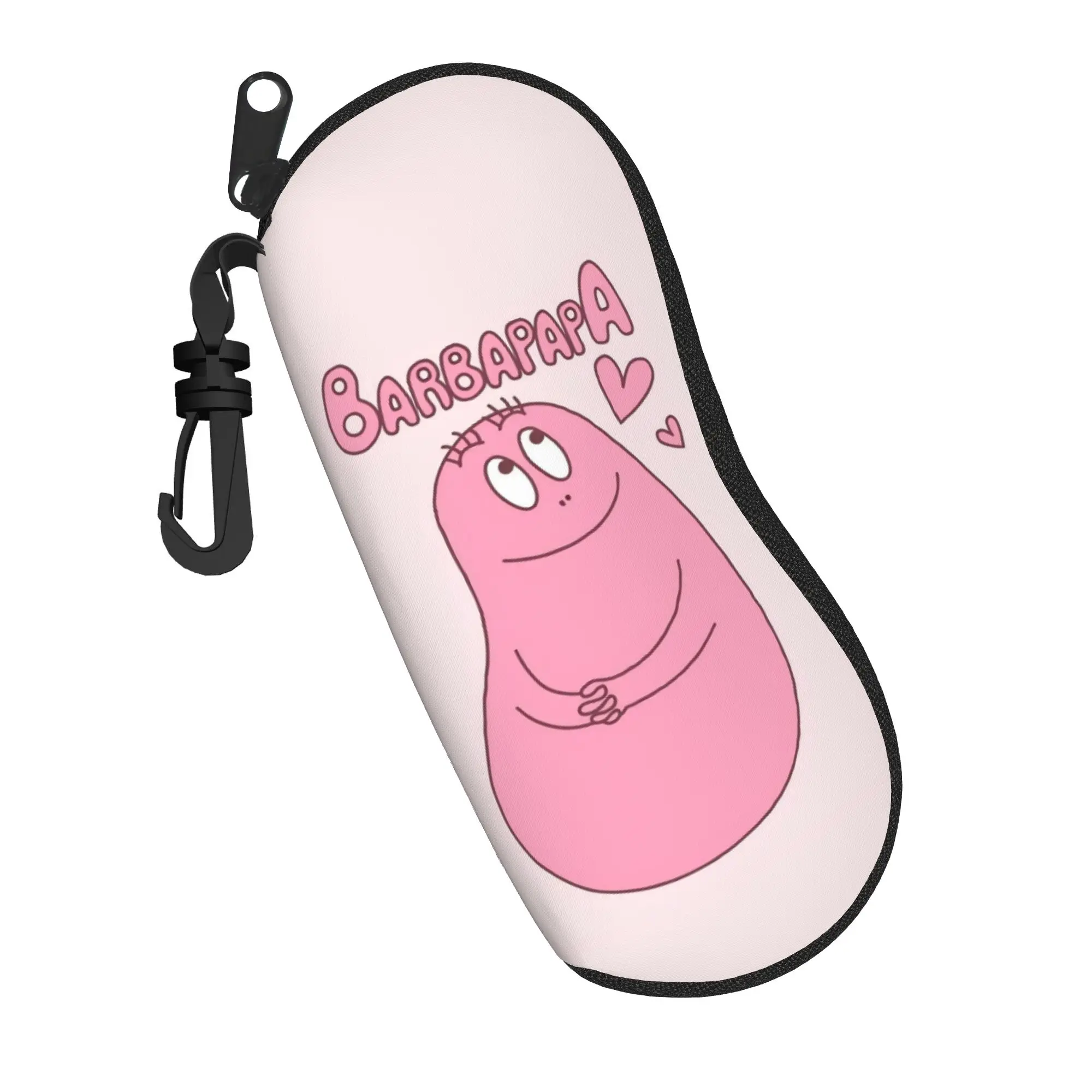 Kawaii Barbapapa Cartoon Glasses Case Gift For Fans  Zipper  Glasses Storage Box Print Eye Contacts Case
