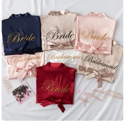 Sposa per essere la squadra Sposa Abito in raso di seta Matrimonio Abiti da damigella d'onore Donne Bridal Shower Addio al nubilato Regalo di addio al nubilato Decorazioni di nozze