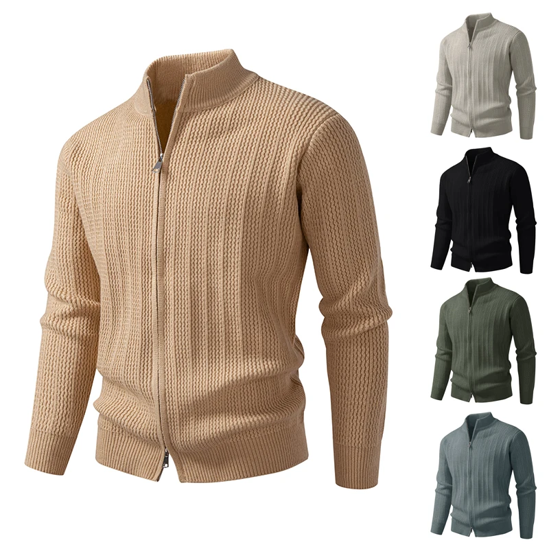 Cardigan da uomo maglione lavorato a maglia pullover casual a maniche lunghe alla moda caldo e spesso