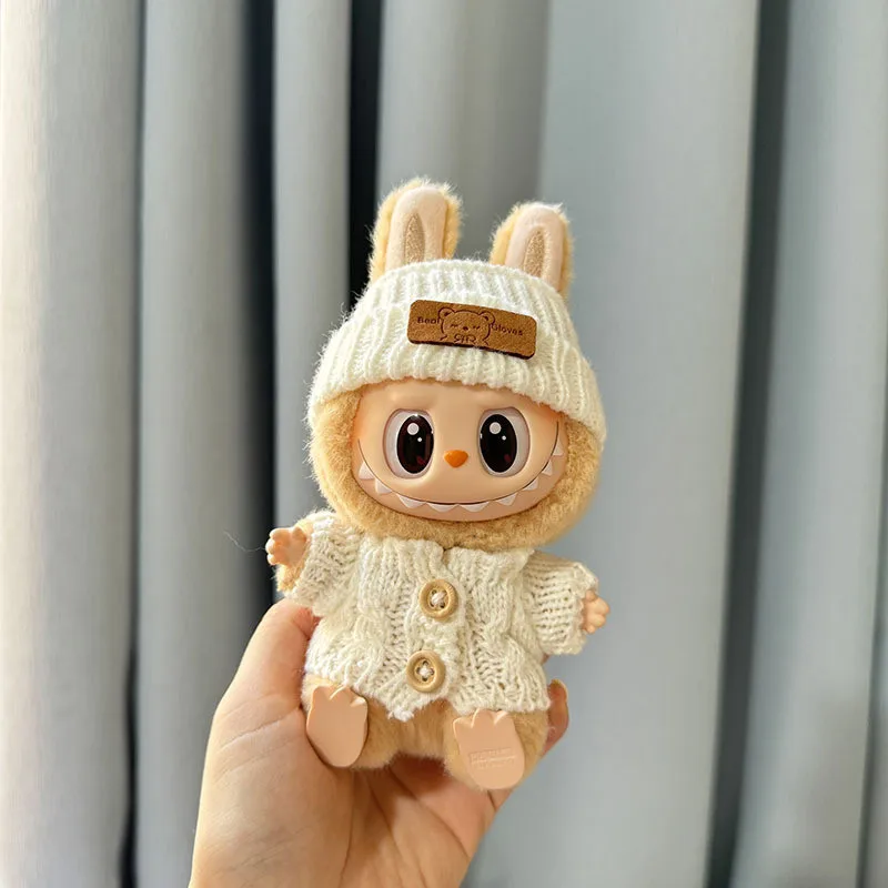 17 cm Mini Plüsch Puppe Kleidung Outfit Zubehör Für Korea Kpop Exo Labubu Idol Pullover Hut Schuhe Anzug Kleidung geschenk