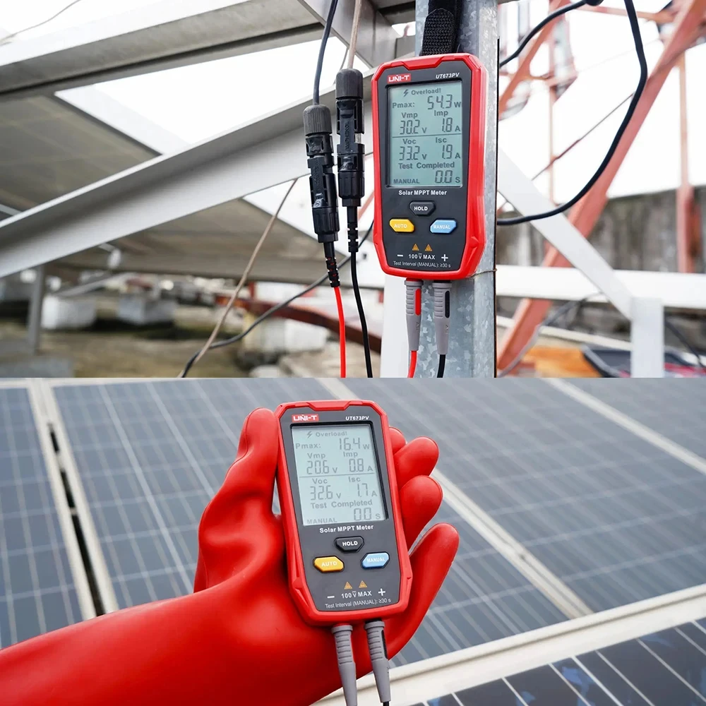 UT673PV solar MPPT Meter fotovoltaico Tester di potenza massima picco circuito aperto tensione cortocircuito corrente Pmax Lmp Voc Lsc Test