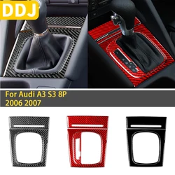 For Audi A3 S3 8P 2006 2007 Accessories Carbon Fiber Car Interior Gear Shift Panel Storage Box Cover Trim Sticker Decoration
