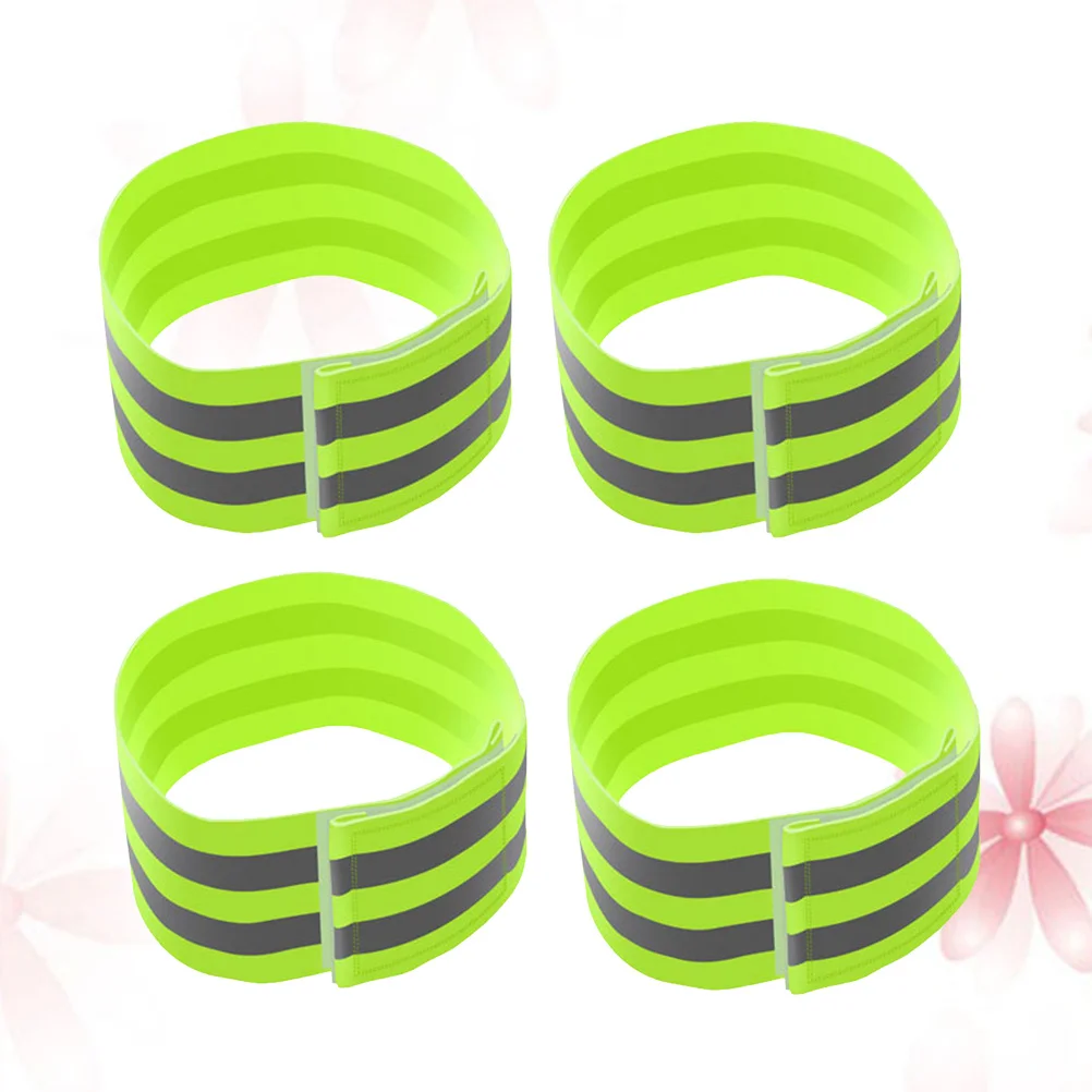 

4 pcs Reflective Armlet Luminous Armband For Night Running Fluorescent Safety Gear Outdoor Sports Fitness Accessories