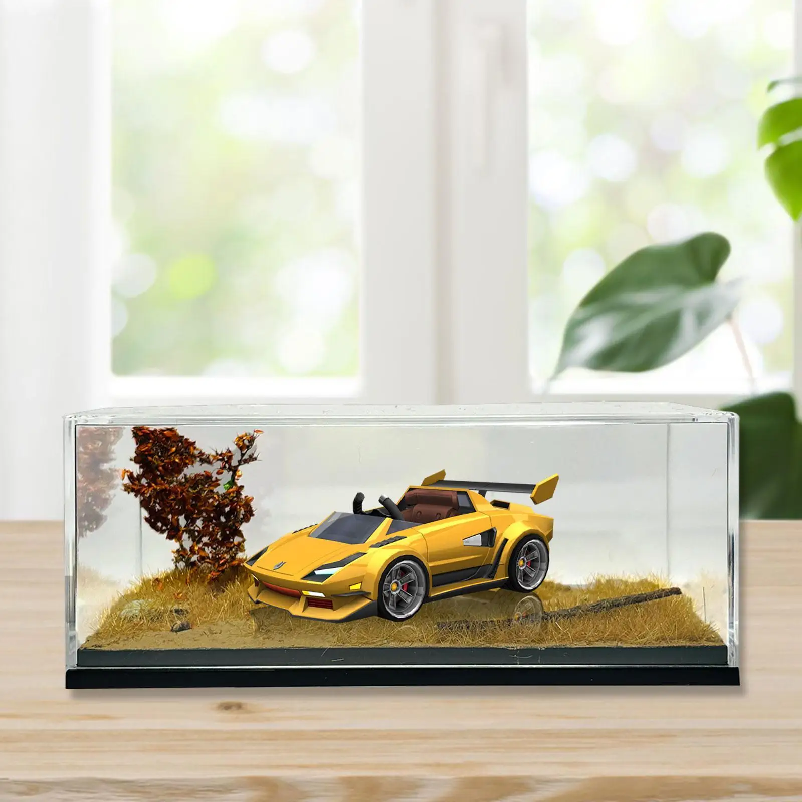 

Витрина для моделей автомобилей 1/64, декоративный миниатюрный гараж, диорама, коробка для хранения моделей автомобилей