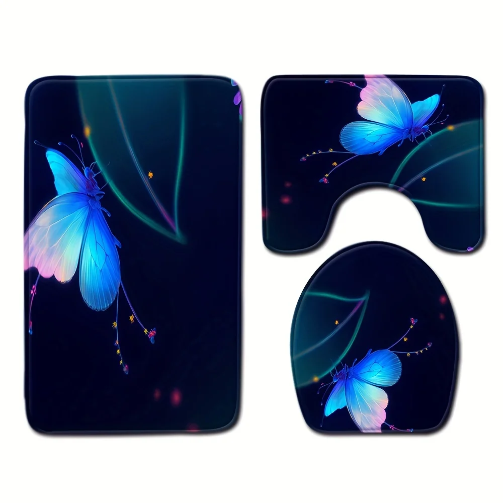 

Cute Butterfly Nature Design Anti Slip Bath Mat Bathroom Rug Doormat Non Slip Absorbent Mats for Tropical Bathroom Decor Home Gi