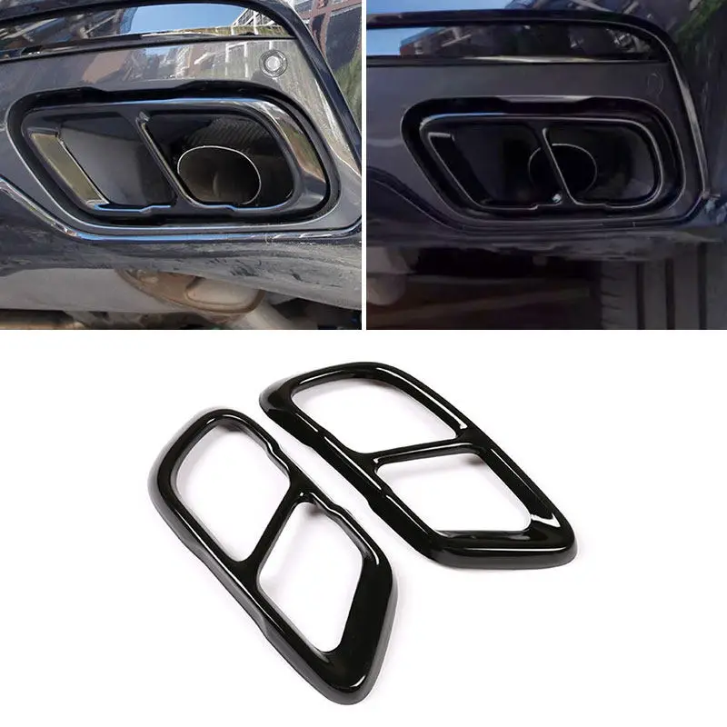 For BMW M Sports X5 G05 X6 G06 X7 G07 2019 2020 2021 Stainless Steel Car Accessories Tail Muffler Exhaust Pipe Output Cover Trim