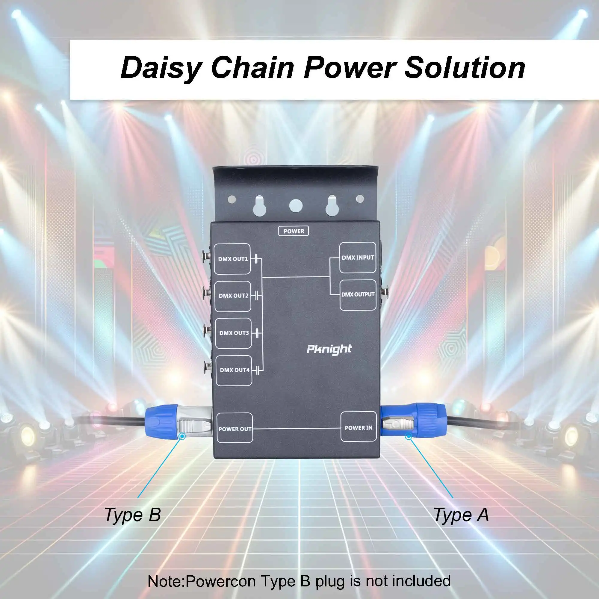 4-Channel DMX Signal Splitter with Optical Isolation and PowerCON Linking Signal Amplifier Distributor for stage lighting