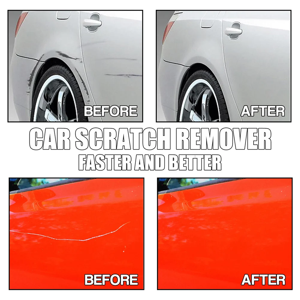 Car Polishing Compound Scratch Remover with Sponge Waterproof Lasting Auto Scratch Covering Agents for Van Vehicle