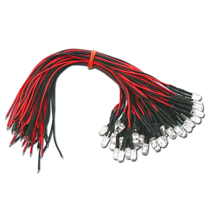 1Pcs 5Mm Light-Emitting Diode Led Met Draad Lamp Kralen Model Decoratieve Voor Diy Home Decoratie DC12V