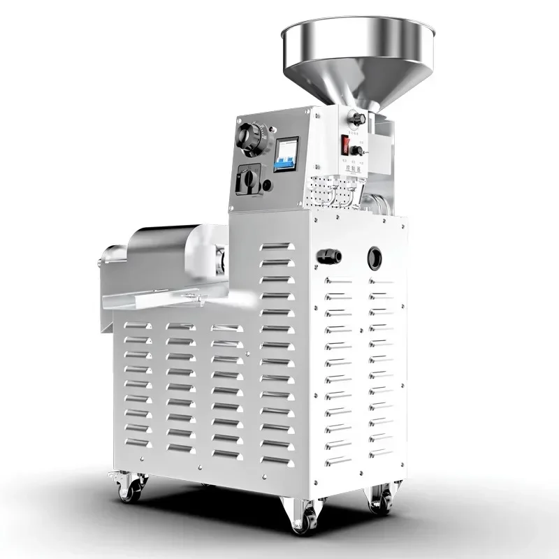 220v ไฟฟ้าขนาดเล็กเชิงพาณิชย์น้ํามันกดอัตโนมัติสแตนเลสน้ํามันกด Mill กดวอลนัท Sesame Flow Stall