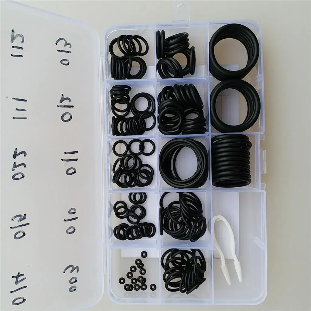 

Universal Dive Equipment Camera Hose Tank DIN O Ring Black Rubber Assortment for Divers Accessories