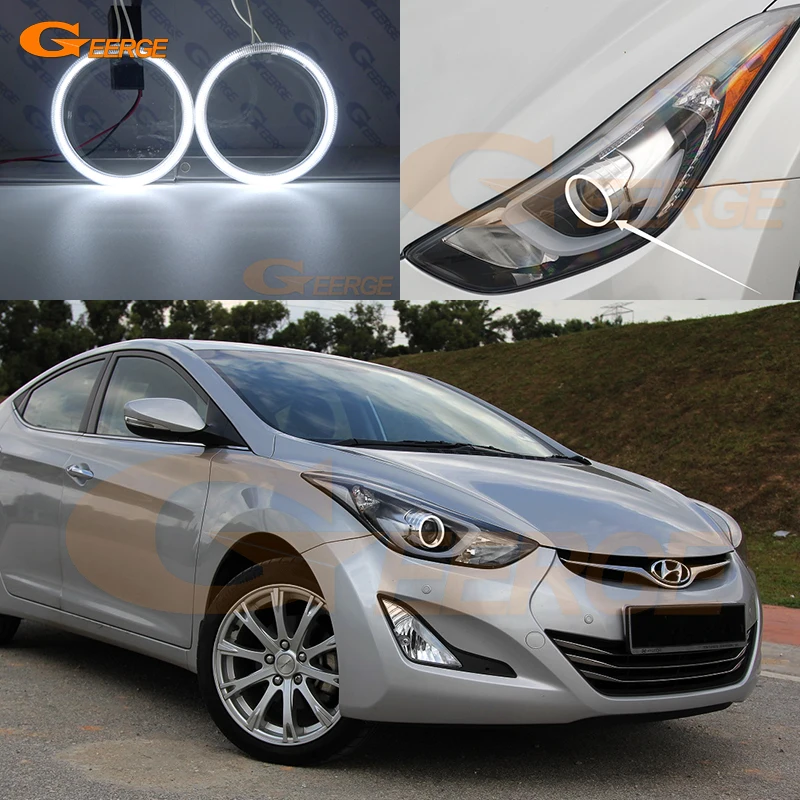 For HYUNDAI ELANTRA MD UD I35 Avante 2011 - 2016 Projector Headlight Ultra Bright CCFL Angel Eyes Halo Rings Car Accessories