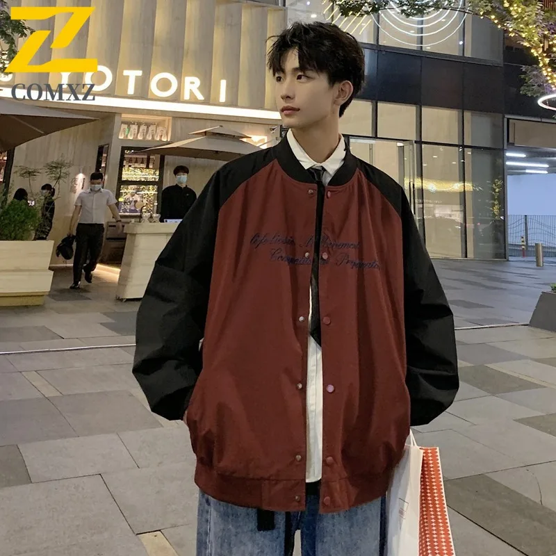 

COMXZ Men Jacket New 2025 Outdoor Fashion Classic Loose Stand Collar Travel Hiking Camping Windbreaker Jackets Breathable Coat