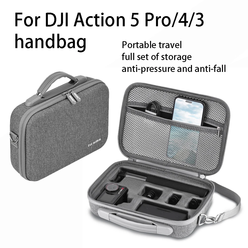 For DJI Action 5 Pro Handbag For DJI Action 5 Pro Action Camera Shoulder Crossbody Bag For DJI Action 5 Pro/4/3 Accessory Box